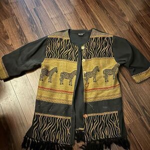 Ruby n style black cardigan top embroidered 3x